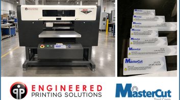 MasterCut direct-to-object printer beside MasterCut ink packages